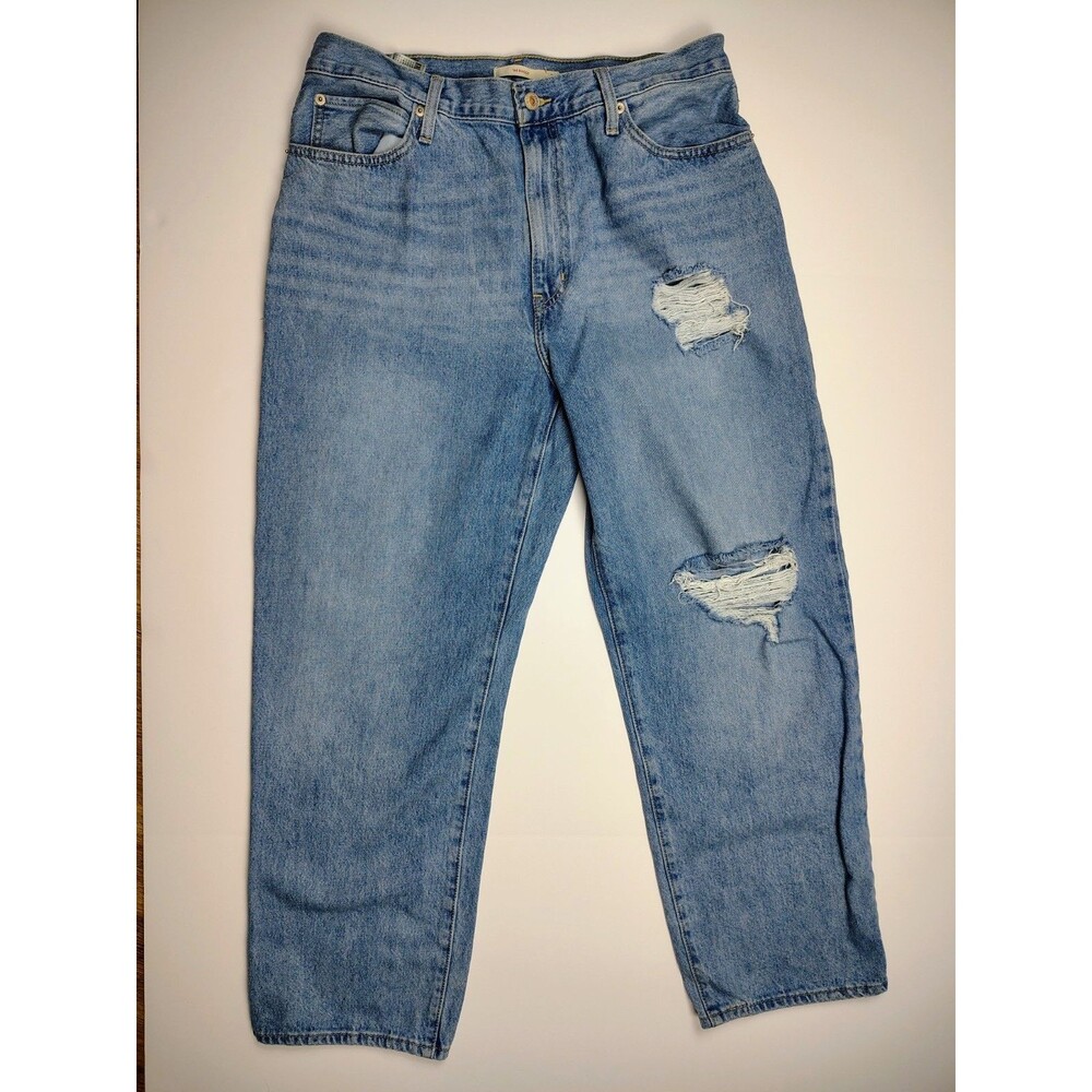 Levi's Blue Straight Leg Ripped Jeans